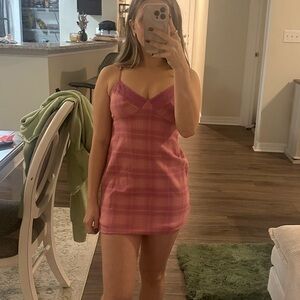 Pink Plaid Women's Dress